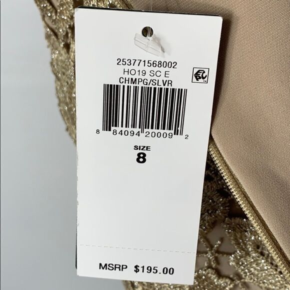 LAUREN RALPH LAUREN Sparkling Champagne GOLD & Silver Lace Dress SIZE 8 - Picture 8 of 14